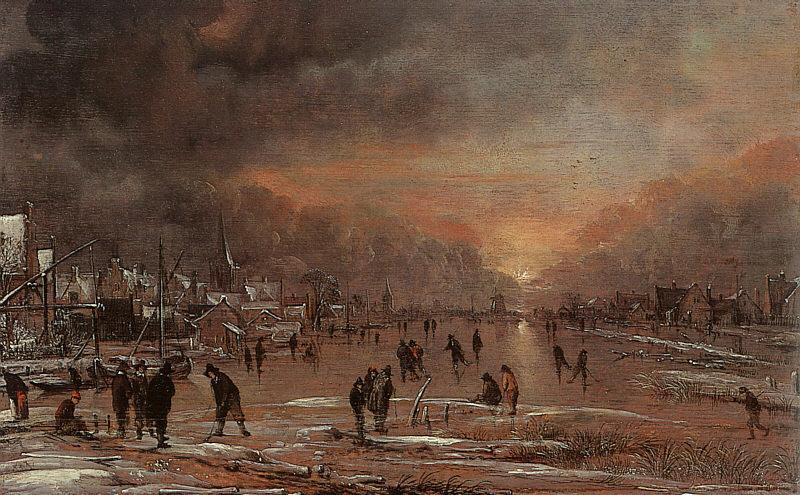 Aert van der Neer Sports on a Frozen River France oil painting art